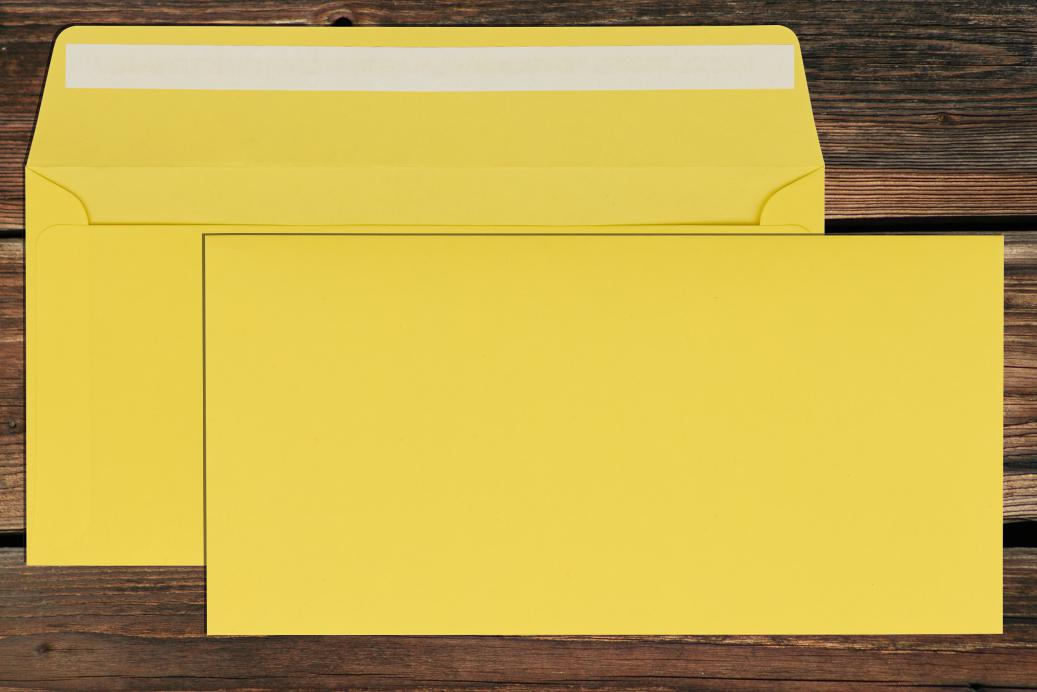 Briefhüllen DL 110x220 mm Haftklebend Hellgelb 80 g/qm